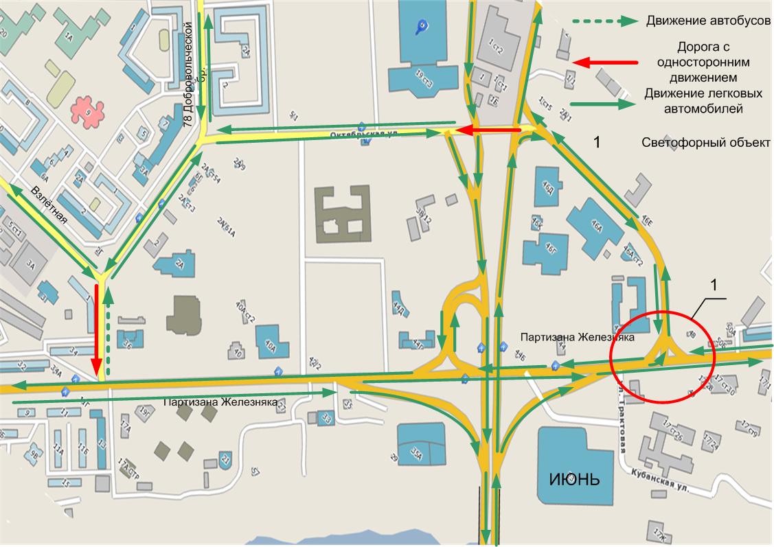 Карта дорог екатеринбурга с направлением движения по полосам
