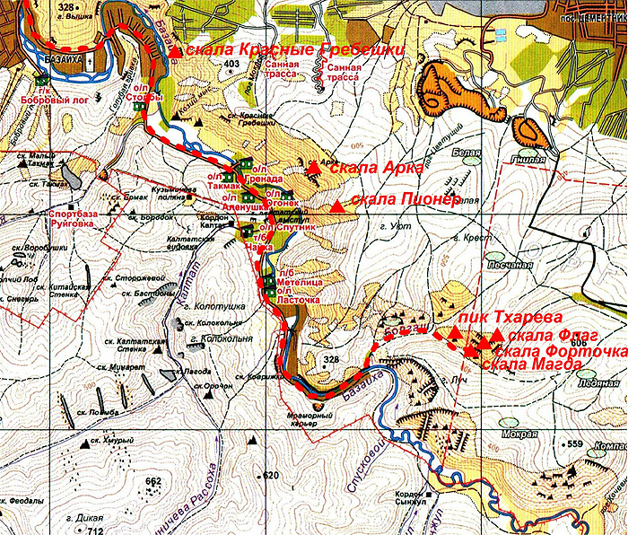 Торгашинский хребет схема маршрутов